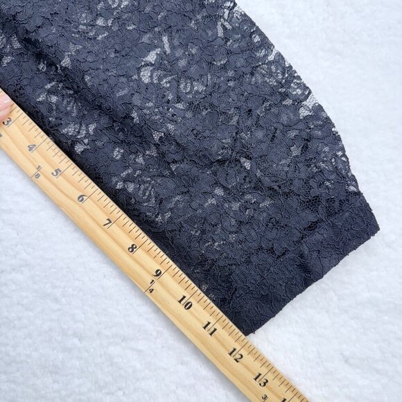 Isaac Mizrahi Black Lace Cardigan Button Up Top Career Event Whimsigoth Womens M - Picture 13 of 13